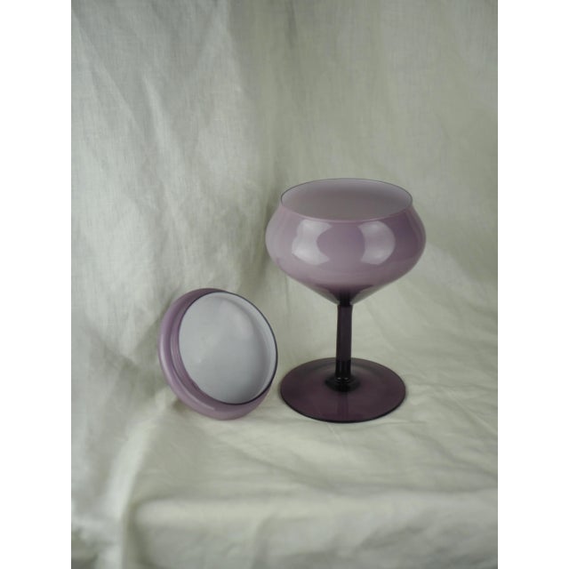 Late 20th Century Vintage Amethyst Empoli Candy Jar For Sale - Image 4 of 9