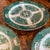 Set of Eight Green Fitzhugh Porcelain Butter Plates Along With a Serving Dish For Sale - Image 10 of 16