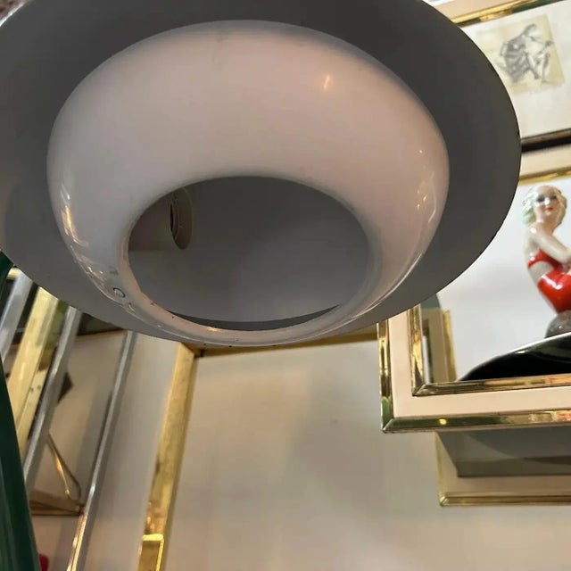 1960s Stilnovo Style Mid-Century Modern Green Painted Metal Italian Table Lamp For Sale - Image 9 of 12