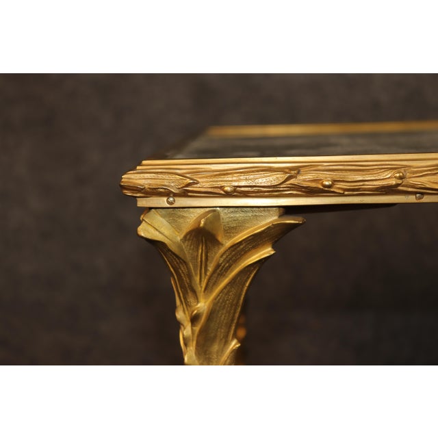 1950's Maison Bagues Bronze and Distressed Mirror Top Coffee Table For Sale - Image 9 of 12