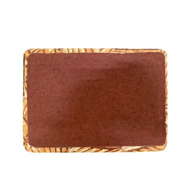 1980s Karl Springer Attributed Batik Clad Jewelry Box With Suede Interior. For Sale - Image 13 of 14