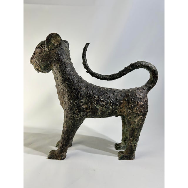 Mid 19th Century African Benin Bronze Leopard, Nigeria, 13" H For Sale In San Francisco - Image 6 of 9
