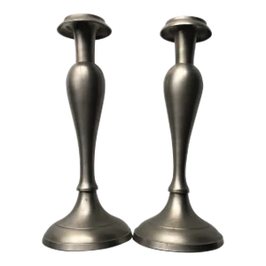 90's Pewter Candle Sticks S/2