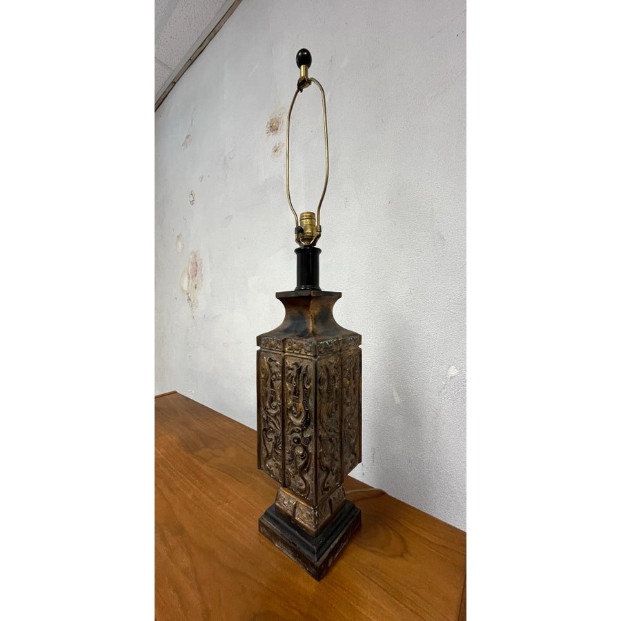 Mid Century Chinese Bronze Lamp James Mont | Chairish