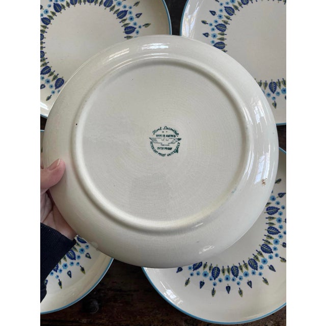 1950s MCM Marcrest Swiss Chalet Small 9 7/8” Plates Scandi Chic - Set of Five (5) For Sale - Image 9 of 9