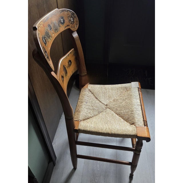 Ethan Allen Vintage Classic Circa 1970s Ethan Allen Button Back Hitchcock Style Side Chair For Sale - Image 4 of 17