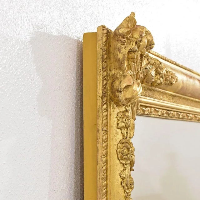 Mid 19th Century Antique Gold Leaf Mirror, 1840 For Sale - Image 5 of 11