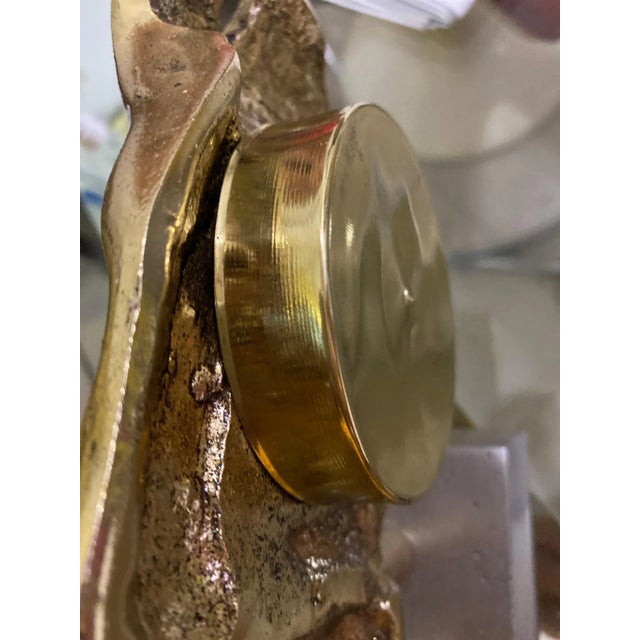 Metal Clock Sculpture with Gold Plating by David Marshall, Spain, 1960 For Sale - Image 7 of 8