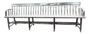 Antique Hand Painted Windsor Style Deacon’s Bench, 19th Century