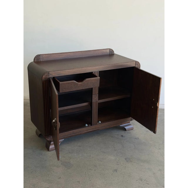 1940s Art Deco Waterfall Cabinet For Sale - Image 9 of 18