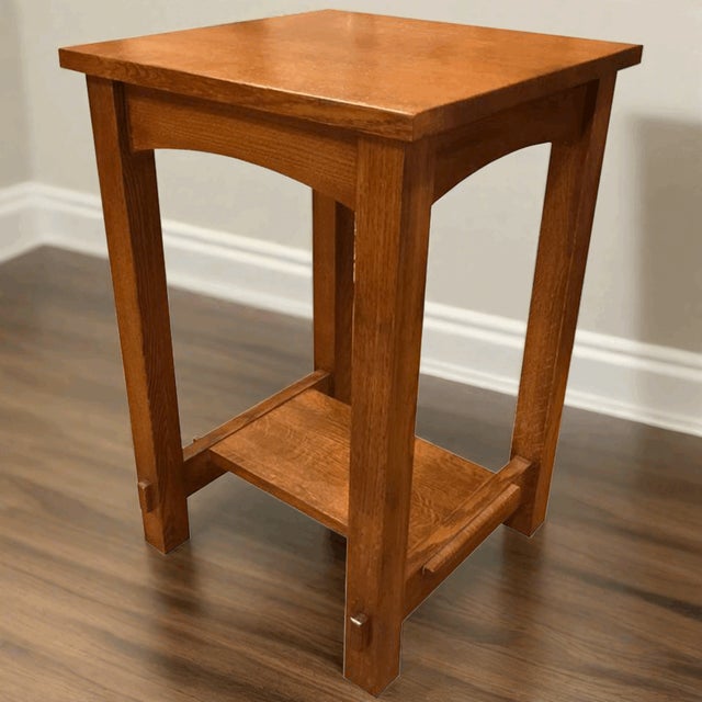 (Michael's Cherry) Mission Mortise and Tenon End Table For Sale In Chicago - Image 6 of 9