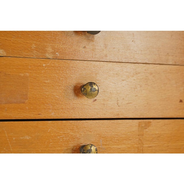 Vintage French J.M. Paillard Wood Art Supply Display Cabinet For Sale - Image 6 of 16