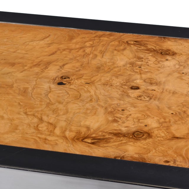 Restored 1970s Pace Collection Burl Wood and Chrome Credenza For Sale - Image 14 of 18