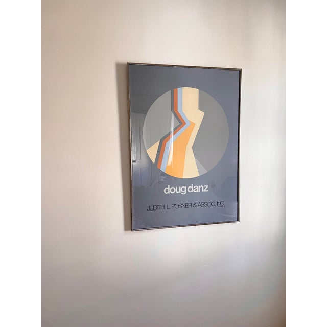 Mid-Century Modern 1979 Original Doug Danz Abstract Signed Print, Framed For Sale - Image 3 of 5