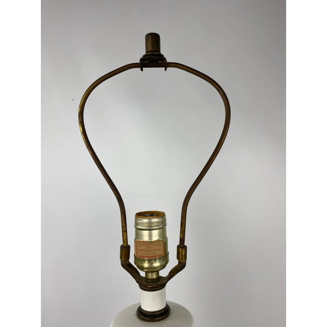 1960s Large Mid-Century Ceramic White Table Lamp For Sale - Image 5 of 13
