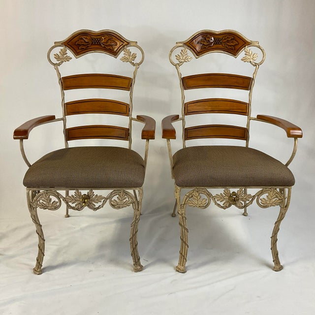 Drexel Vintage Drexel Maple and Wrought Iron Dining Table & Chairs - 5 PCS Set For Sale - Image 4 of 18