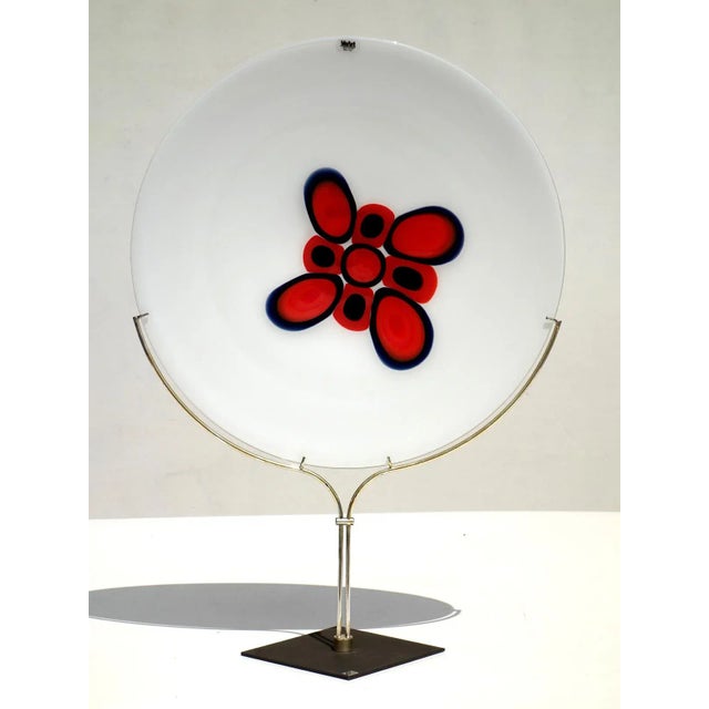 Black Siena Murano Glass Plate by Bruno Gambone for VeArt, 1970s For Sale - Image 8 of 8