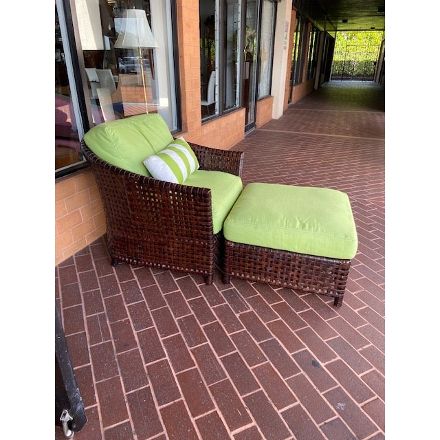 The McGuire Antalya Laced Leather Club Chairs and Ottoman are a testament to the seamless blend of luxury and...