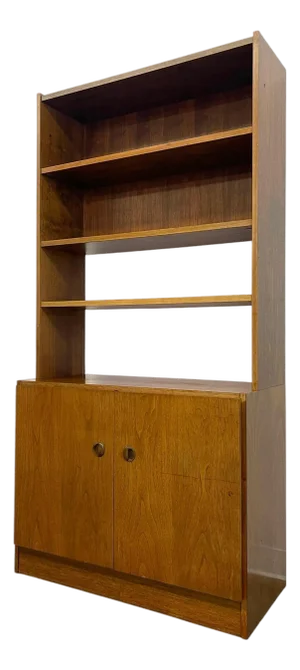 Vintage Mid Century Modern Van Pelt Belgian Cabinet Bookcase Hutch.