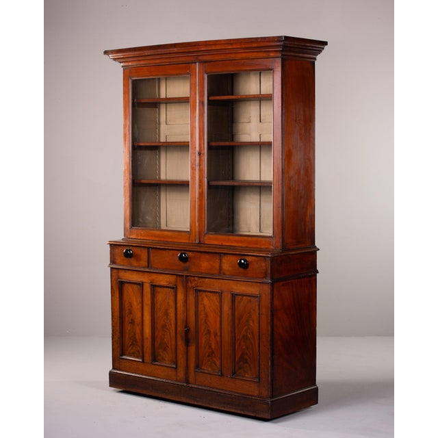Late 19th Century English Mahogany Cupboard With Glazed Top For Sale In Detroit - Image 6 of 12