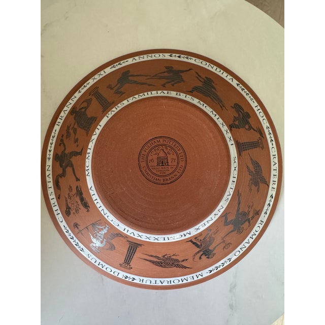 1980s Fulham Pottery Hand-Made Terracotta Commemorative Bowl — Nynex / Christian Brann, 1982 — Classical Roman Crater Form For Sale - Image 5 of 6