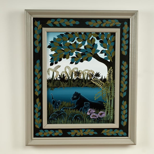 Pair of Jungle Paintings With Animals by Ruth Schindler For Sale - Image 11 of 18