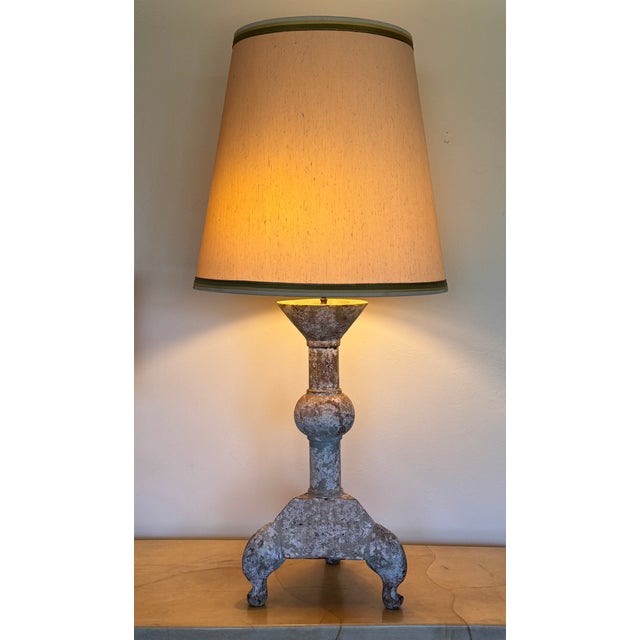 Gustavian (Swedish) Early 19th Century Swedish Gustavian Wooden Altar Stick Lamp For Sale - Image 3 of 17