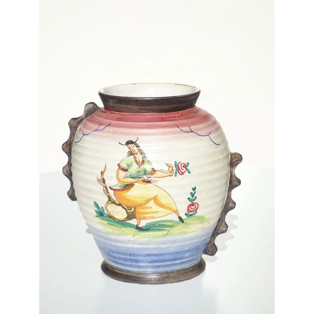 Art Deco Italian Albisola Ceramic Vase, 1930s For Sale - Image 4 of 8