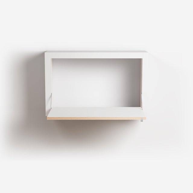 Contemporary 80x50x20 Folding Wall Desk with Storage from Ambivalenz For Sale - Image 3 of 18