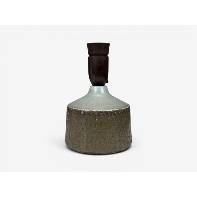 1960s Swedish Modern, Small Table Lamp, Blue Ceramic, Sweden For Sale In New York - Image 6 of 11