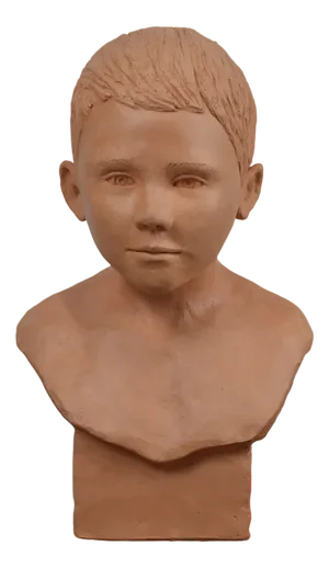 Bust Sculpture of a Child in Terracotta, 2006