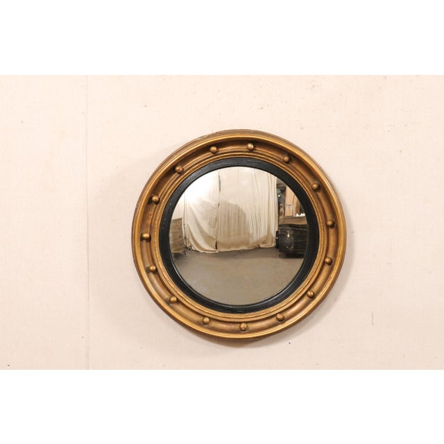 American 19th C. Bulls-Eye Mirror, Black & Bronze For Sale - Image 3 of 11