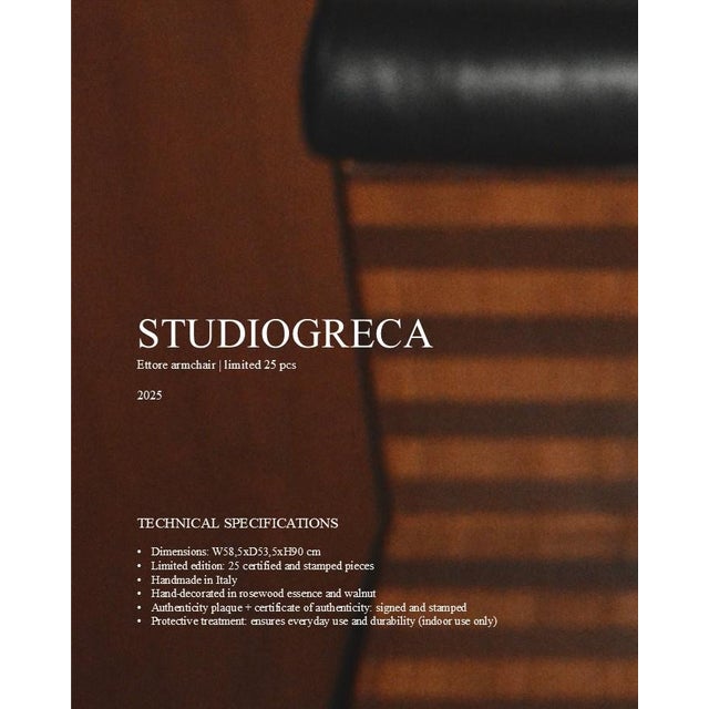 Ettore Armchair by Studio Greca For Sale - Image 15 of 17