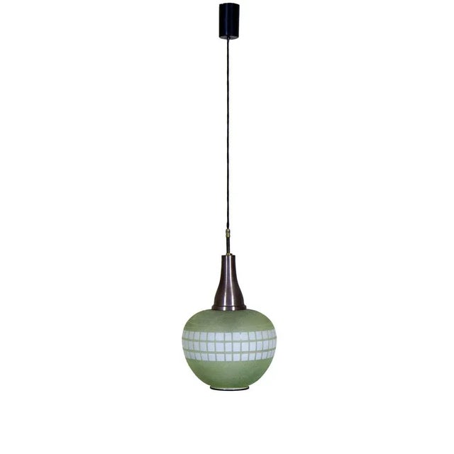 Green Glass Pendant Lamp, 1960s For Sale - Image 8 of 8