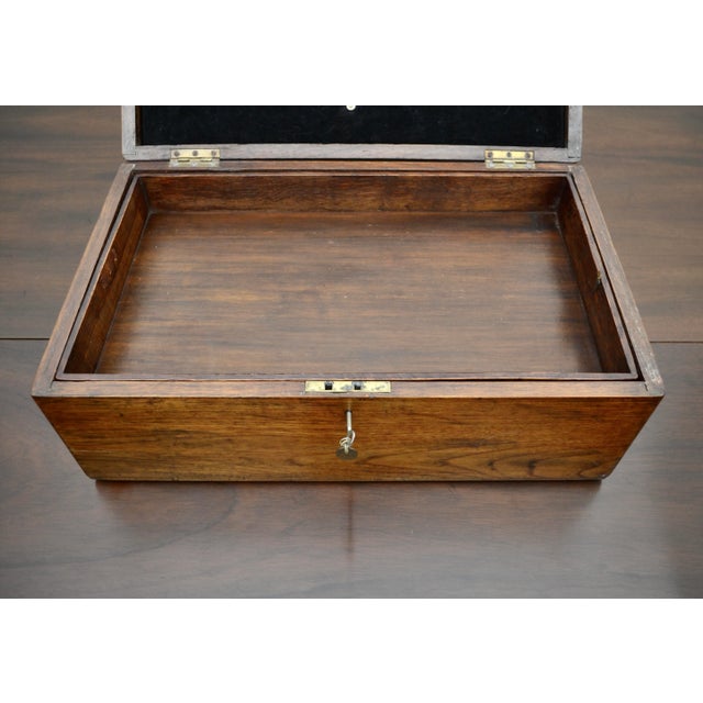 19th Century English Brass Mounted Mahogany Box For Sale - Image 4 of 6
