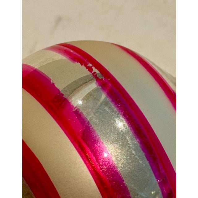 Glass Vintage Small Silver and Pink Mercury Glass Tree Topper For Sale - Image 7 of 9