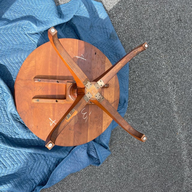 Vintage Pennsylvania House Traditional Solid Cherry Round Pedestal Side Table For Sale - Image 10 of 13