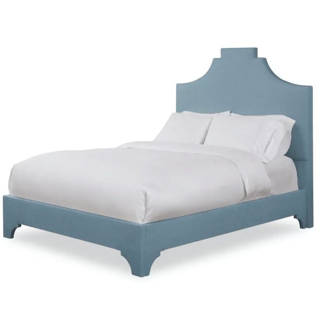 Casa Cosima Nadine King Headboard, Blue Velvet For Sale - Image 4 of 5