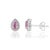 Natural Pear Cut Pink Sapphire & Diamond Halo Stud Earrings in 18k White Gold- 2 Pieces For Sale - Image 4 of 13