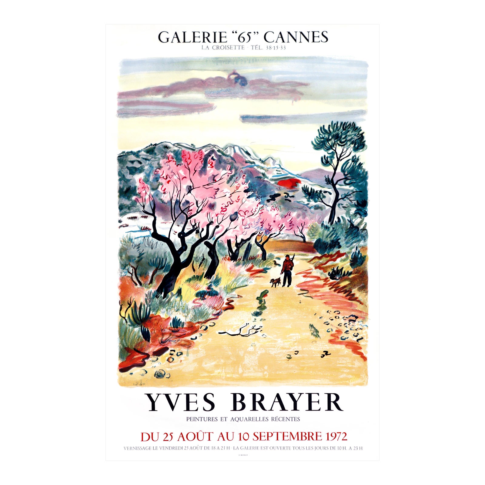 1972 French Exhibition Poster Yves Brayer, Peintures Et Aquarelles