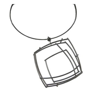 Large Structural Square Necklace by Donna d'Aquino For Sale