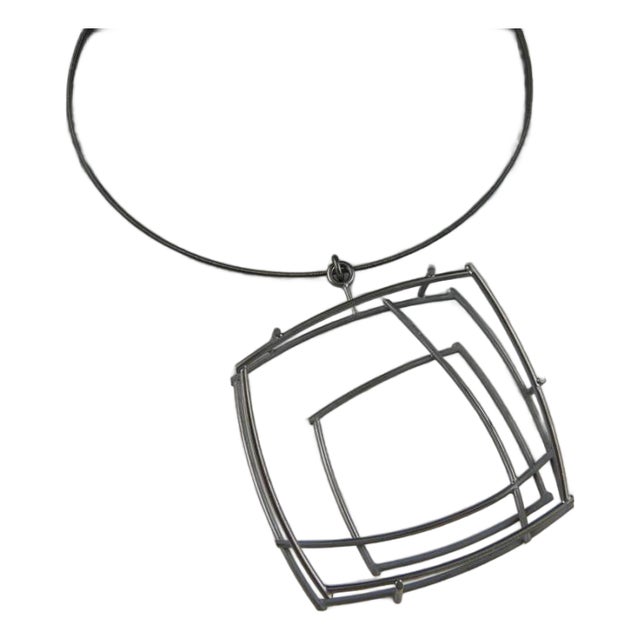 Large Structural Square Necklace by Donna d'Aquino For Sale