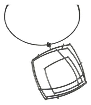 Large Structural Square Necklace by Donna d'Aquino