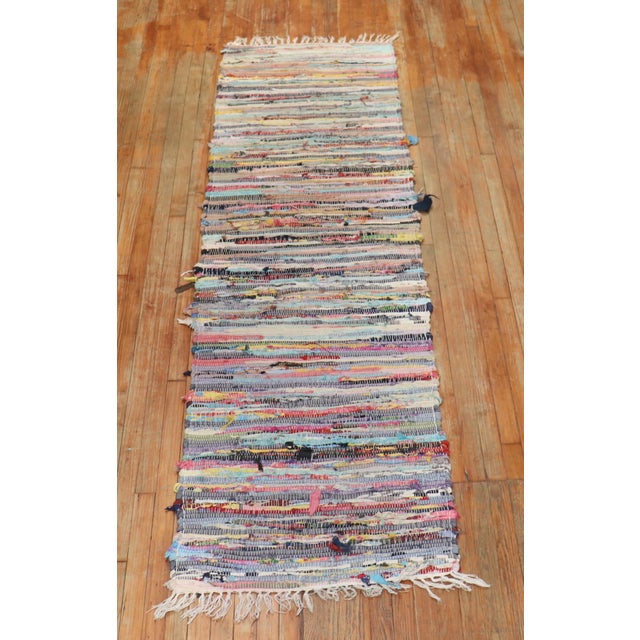 1970s Colorful American Braid Runner - 2'6" x 9'1" For Sale - Image 16 of 18