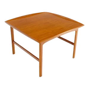 1970s Danish Mid-Century Modern Teak Square Rolled Edges Coffee Table