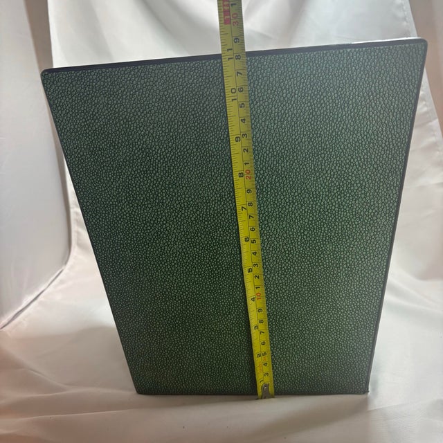 Forest Green Circa 2000 Dransfield & Ross Faux Shagreen Leather Classic Desk Set in Forest Green- 6 Pieces For Sale - Image 8 of 12