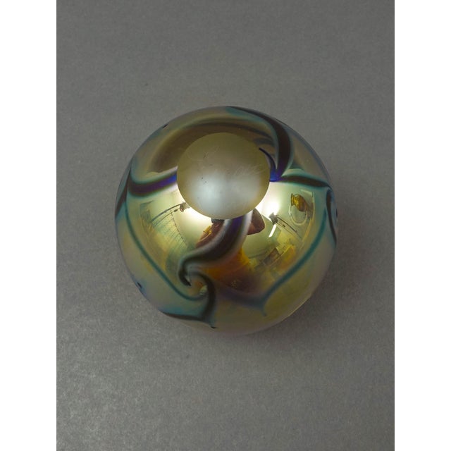 1995 Robert Eickholt Iridescent Gold Aurene Art Glass Sea Anemone Flower Vase For Sale In Miami - Image 6 of 9