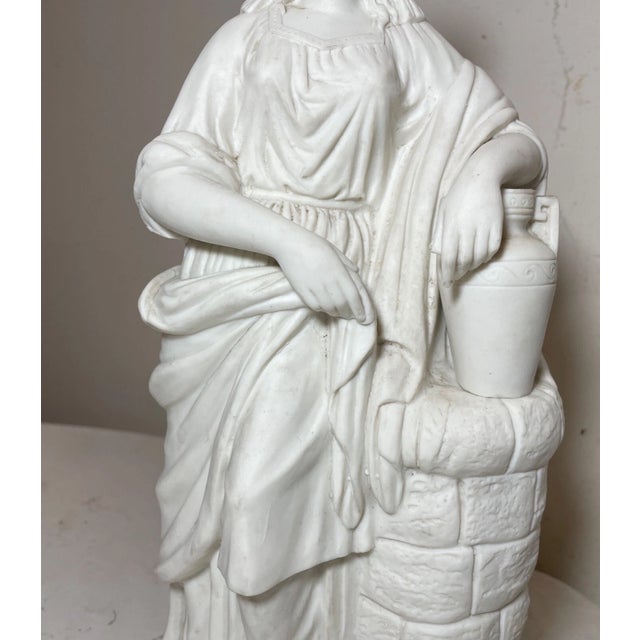 Ceramic Tall Antique 19th Century Parian Porcelain Lady European Figural Statue Figure For Sale - Image 7 of 9