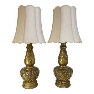 1950s Hollywood Regency Stiffel Ceramic Table Lamps - A Pair.
