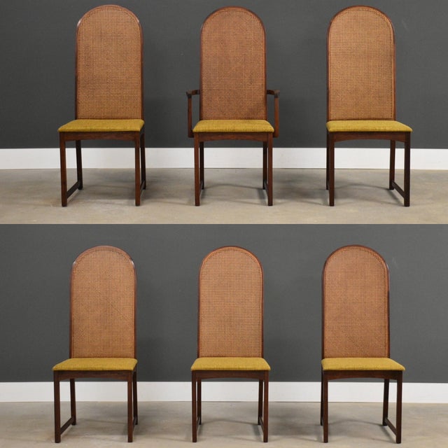 1950s Walnut and Cane Dining Chairs by Milo Baughman - Set of 6 For Sale - Image 9 of 9